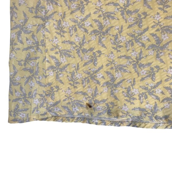 Vintage Style Yellow Floral Cottagecore Prairie Long Sleeve Ruffle Dress / Large - Picture 6 of 8